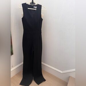 Trina Turk Black Sleeveless Wrap-Style Midi Dress